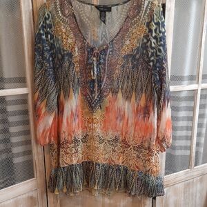 Style & Co. Vibrant Patterned Blouse Size L